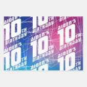 Het verjaardagsfeestje van de coole jongen inpakpapier vel (Voorkant 3)