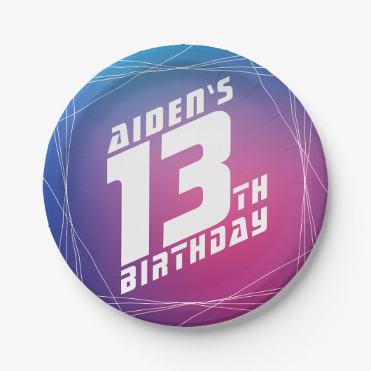 Het verjaardagsfeestje van de coole jongen papieren bordje (Voorkant)