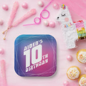 Het verjaardagsfeestje van de coole jongen papieren bordje (Feest)