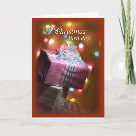 Het Verjaardagsgeschenk van Kerstmis Feestdagen Kaart (Voorkant)