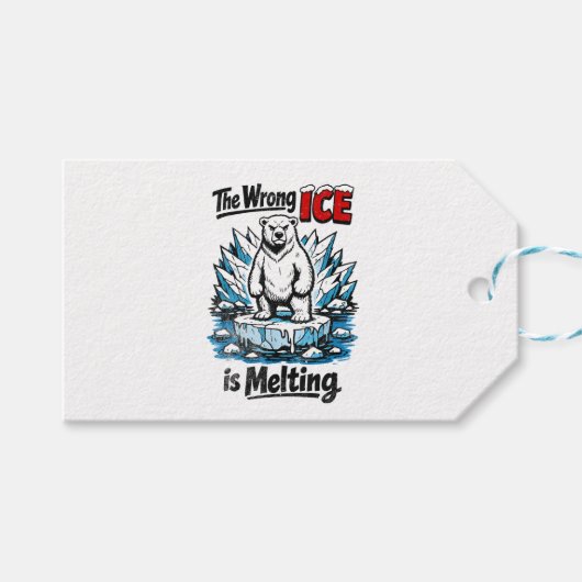 Het verkeerde ijs smelt cadeaulabel (Voorkant (Horizontaal))