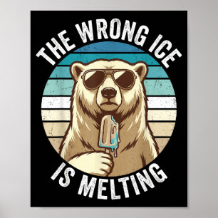 Het verkeerde ijs smelt Retro Beer Klimaatverander Poster