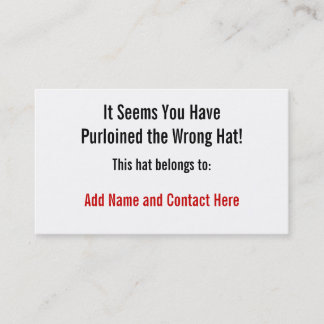 Het verkeerde Pet Visitekaartje