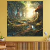 Het verkennen van het betoverde paddenstoelenbos canvas afdruk (Insitu (Woonkamer))