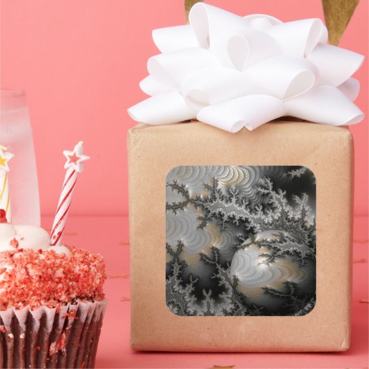 Het verkennen van het Mandelbrot-rijk Vierkante Sticker (Feest)