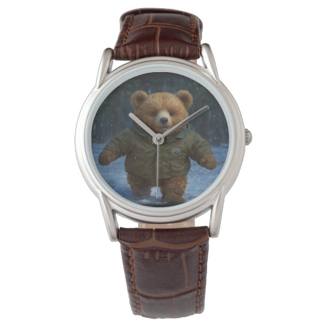 Het verkennen van Teddy Bear Kunst voor Kinderen Horloge (Voorkant)