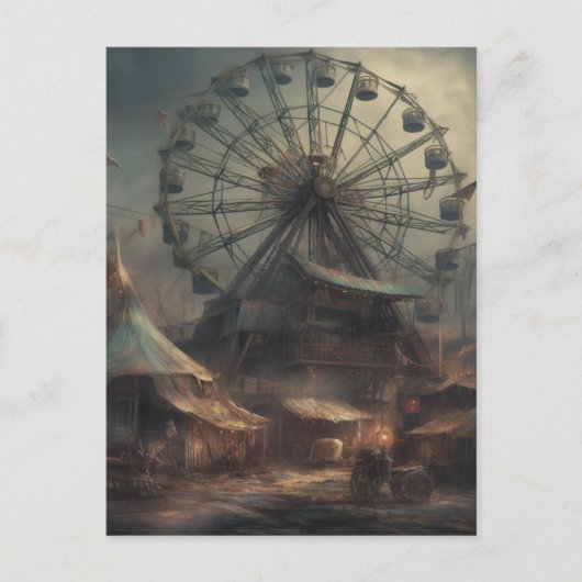 Het verlaten carnaval tenten reuzenrad briefkaart (Voorkant)