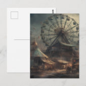 Het verlaten dystopische carnaval tent reuzenrad briefkaart (Voorkant / Achterkant)