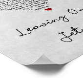 Het verlaten op een Jet Plane Grey Heart Song Lyri Poster (Hoek)