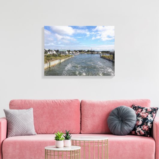 Het verlaten van Bald Head Island, North Carolina Canvas Afdruk (Insitu (Woonkamer))