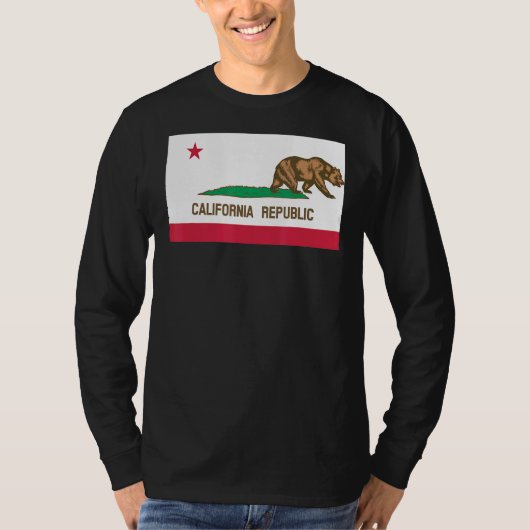 Het verlaten van California Flag Beer links T-shirt (Voorkant)