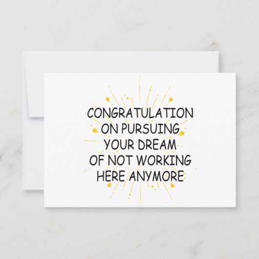 het verlaten van de complimenten van de medewerker bedankkaart (Voorkant)