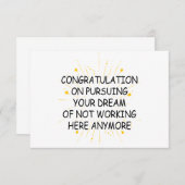 het verlaten van de complimenten van de medewerker bedankkaart (Voorkant / Achterkant)