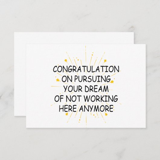 het verlaten van de complimenten van de medewerker bedankkaart (Voorkant / Achterkant)