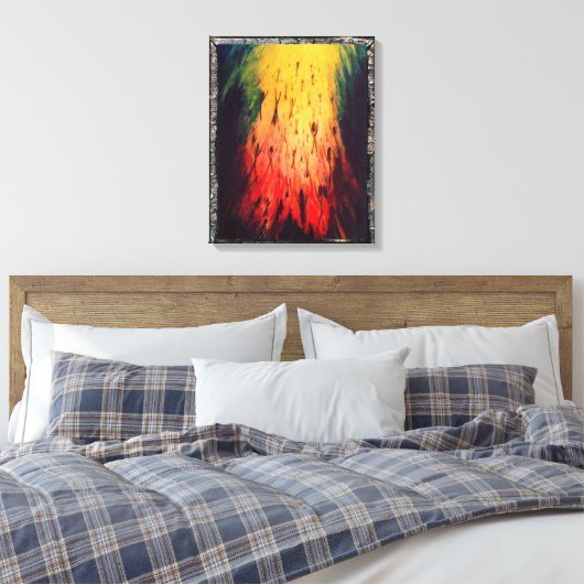 Het verlaten van de duisternis gaat het licht in canvas afdruk (Insitu (Slaapkamer))