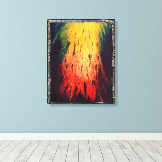 Het verlaten van de duisternis gaat het licht in canvas afdruk (Insitu (Houten vloer))