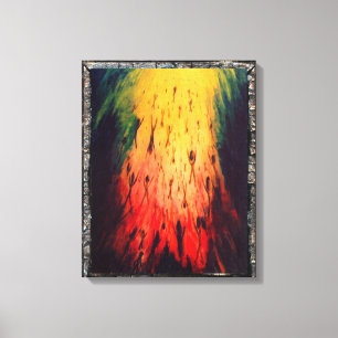 Het verlaten van de duisternis gaat het licht in canvas afdruk