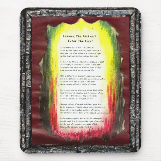 Het verlaten van de duisternis, gaat het licht in muismat (Voorkant)