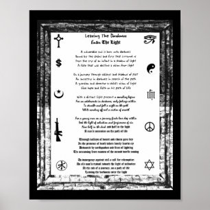 Het verlaten van de duisternis, gaat het licht in poster