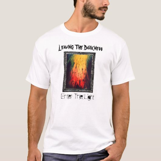 Het verlaten van de duisternis gaat het licht in t-shirt (Voorkant)