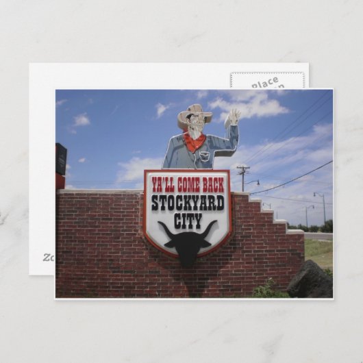 Het verlaten van de Veekralen van de Stad van Briefkaart (Voorkant / Achterkant)