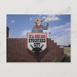 Het verlaten van de Veekralen van de Stad van Briefkaart