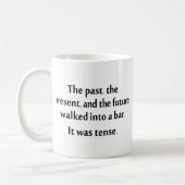 Het verleden, cadeau en de toekomst liepen in een  koffiemok (Links)