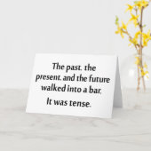 Het verleden, cadeau en toekomst liepen een bar bi kaart