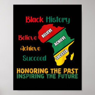 Het verleden eren, inspirerende toekomstige zwarte poster