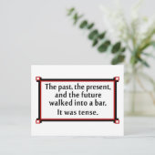 Het verleden, het cadeau en de toekomst briefkaart (Staand voorkant)