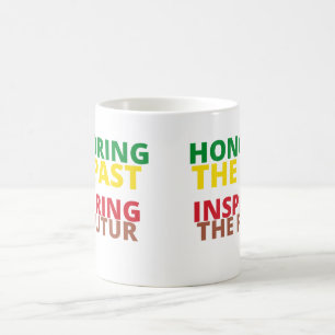 Het verleden respecteren dat inspireert tot de toe koffiemok