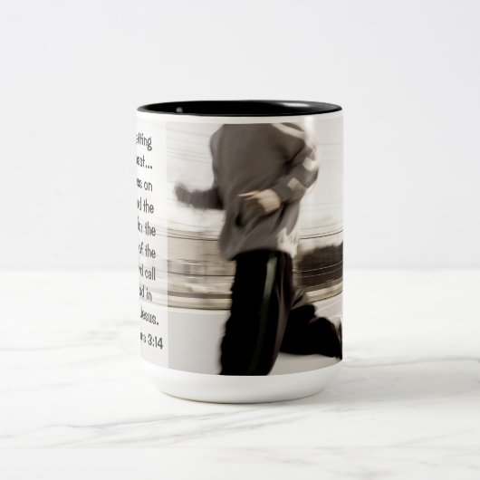 Het verleden vergeten dat ik druk op de Filippijne Tweekleurige Koffiemok (Center)