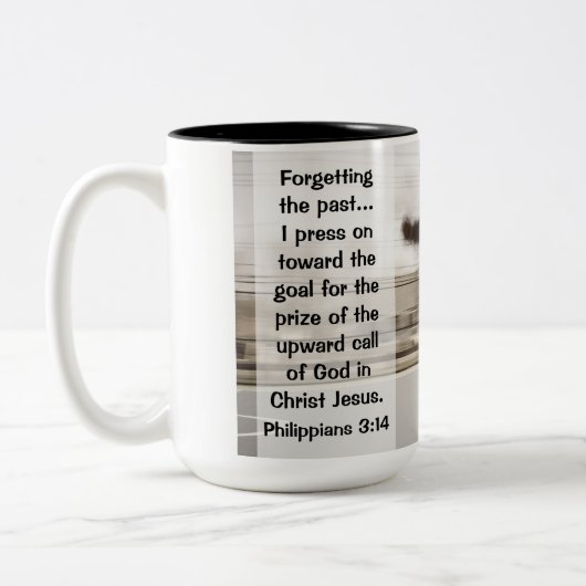 Het verleden vergeten dat ik druk op de Filippijne Tweekleurige Koffiemok (Links)