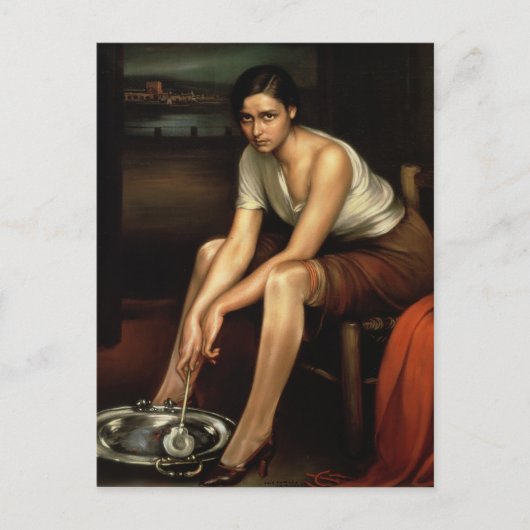 Het verleidelijke Jonge Meisje Briefkaart (Voorkant)