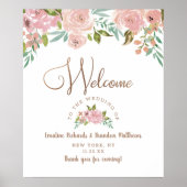 Het verlenen van Roos  Stusty Pink Welkomstteken Poster (Voorkant)