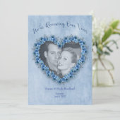 Het Verlengen van Huwelijksgeloften Blauwe Rozen H Kaart (Staand voorkant)