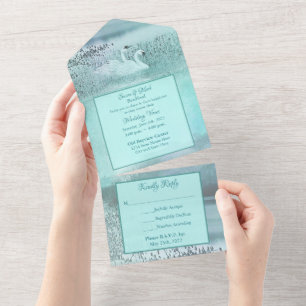 Het Verlengen van Huwelijksgeloften Zwanen in het  All In One Uitnodiging