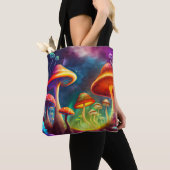 Het verlichten van wilde paddenstoelen tote bag (Dichtbij)