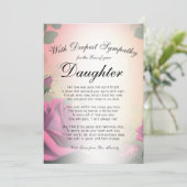 Het verlies van een dochter Memorial Kaart (Staand voorkant)