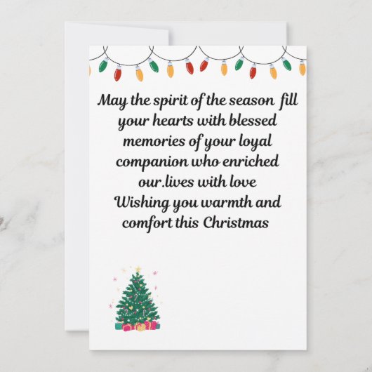 Het verlies van een hond met kerst kaart (Achterkant)