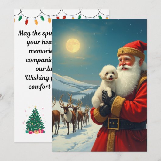 Het verlies van een hond met kerst kaart (Voorkant / Achterkant)