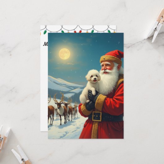 Het verlies van een huisdierhond met kerst kaart (Voorkant / Achterkant in situ)