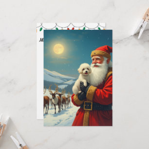 Het verlies van een huisdierhond met kerst kaart