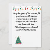 Het verlies van een huisdierhond tijdens kerst kaart (Achterkant)