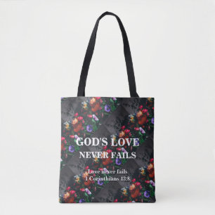 HET VERLIES VAN GOD IS NOOIT GEBREID MET Christeli Tote Bag