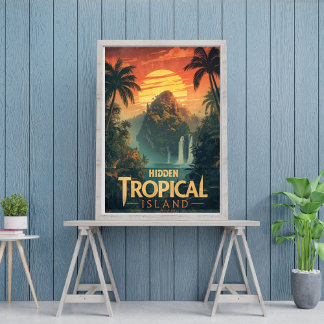 Het Verloren Eiland – Fantasie Tropisch Paradijs Poster