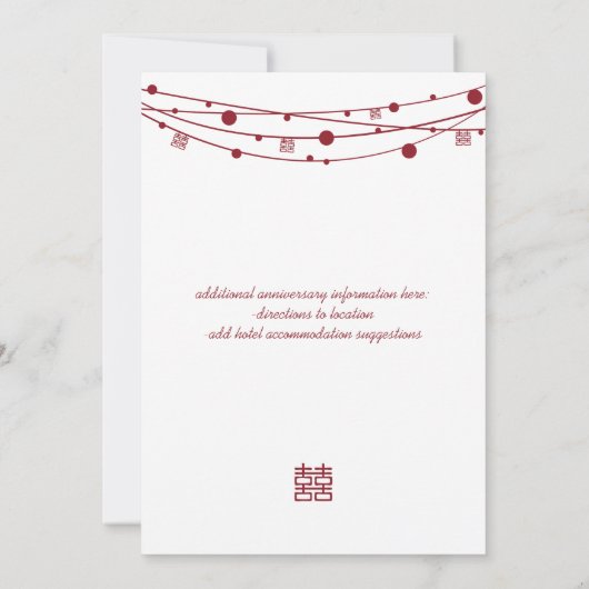 Het Verloving Dinner van de Lantaarns van het dubb Kaart (Achterkant)