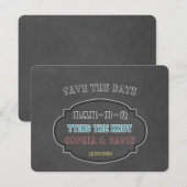 Het Verloving Knot BBQ Chalkboard binden Kaart (Voorkant / Achterkant)