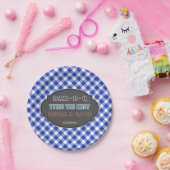 Het Verloving Knot BBQ Gingham Papieren Bordje (Feest)