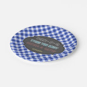 Het Verloving Knot BBQ Gingham Papieren Bordje (Gekanteld)